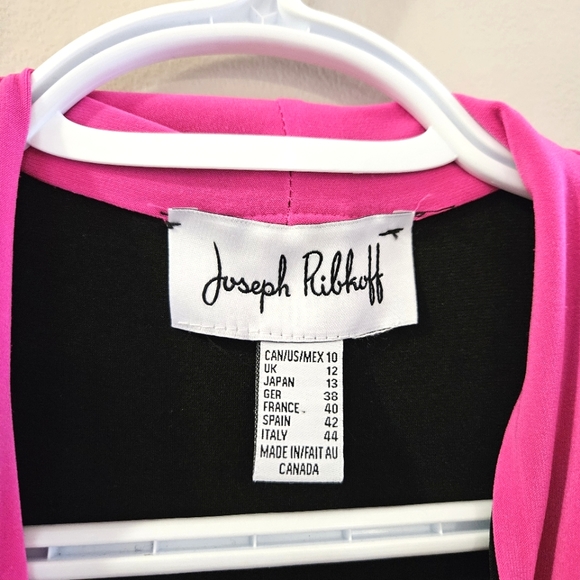 Joseph Ribkoff - Mod Circular Detail Tunic Dress (Black/Neon Pink) - Size 10 - Picture 3 of 11